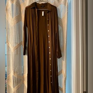 Madewell Satin Button-Front Midi Shirtdress